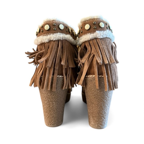 Sam Edelman  Kemper Fringe Tie up Ankle Boot Wedge|Sam Edelman Ankle Boots - Picture 4 of 10